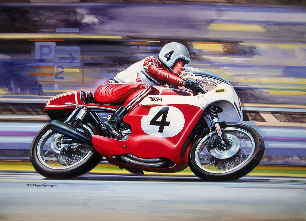 Triumph BSA Dick Mann Gene Romero Racing Motorcycle Poster A Triumph BSA Dick Mann Gene Romero Racing Motorcycle Poster A