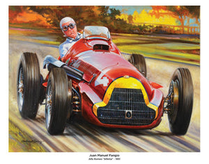Juan Manuel Fangio- Alfa Romeo "Alfetta"- Print