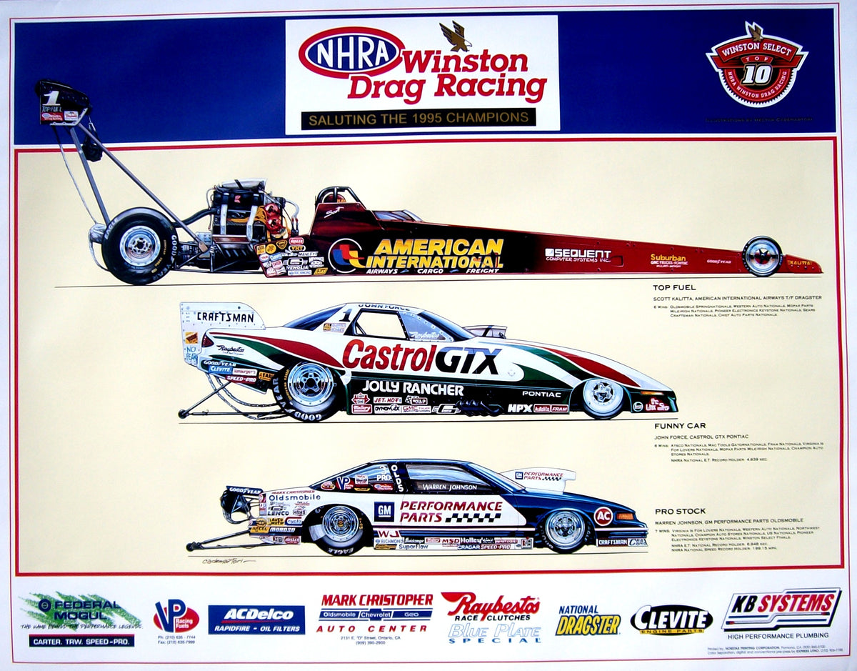 CHARI&CO × JUN OSON STOLEN WHEEL POSTER NHRA Champions Poster- 1995 – Hector Cademartori Motor