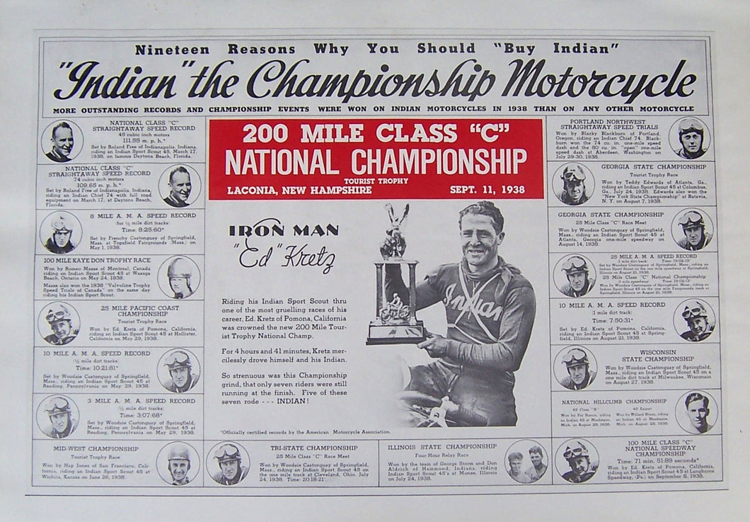Ed Kretz-Indian-Vintage Poster Recreation
