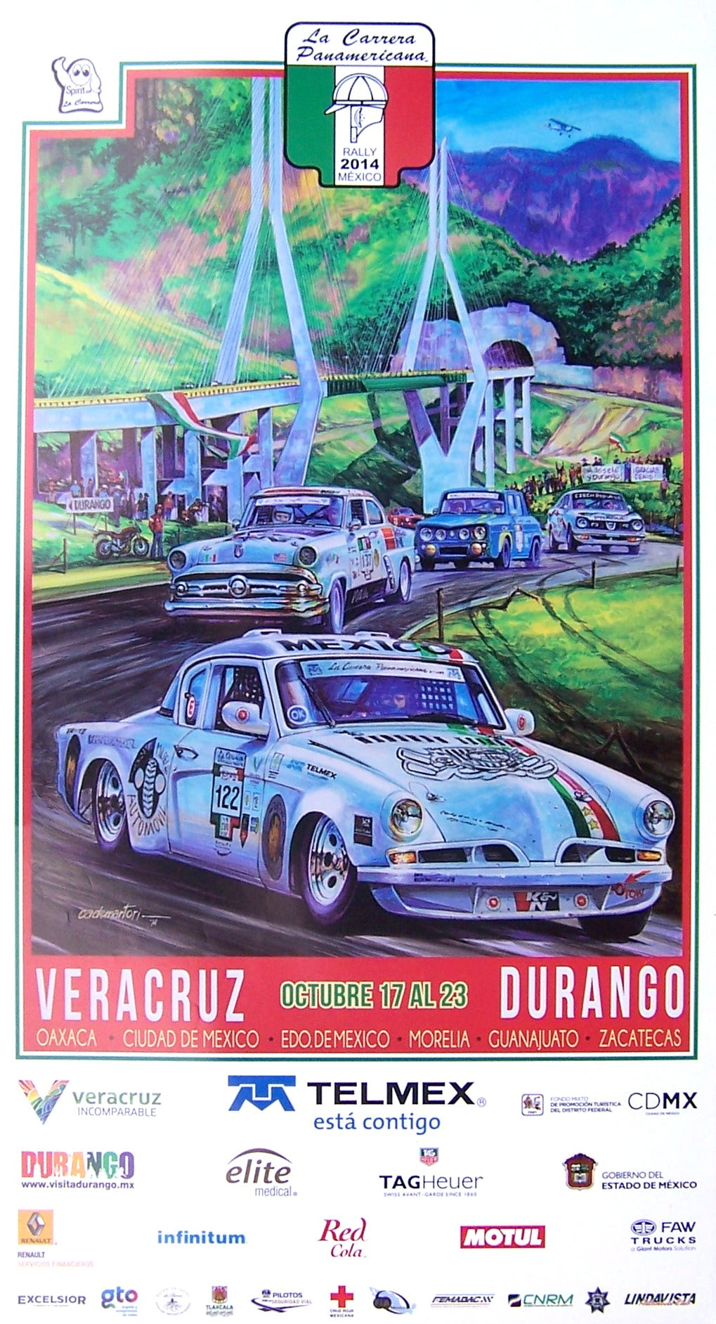 La Carrera Panamericana 2014 Poster – Hector Cademartori Motor
