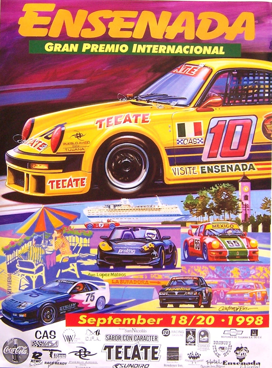 Mexico-Ensenada GP 1998 Poster – Hector Cademartori Motor Racing Art