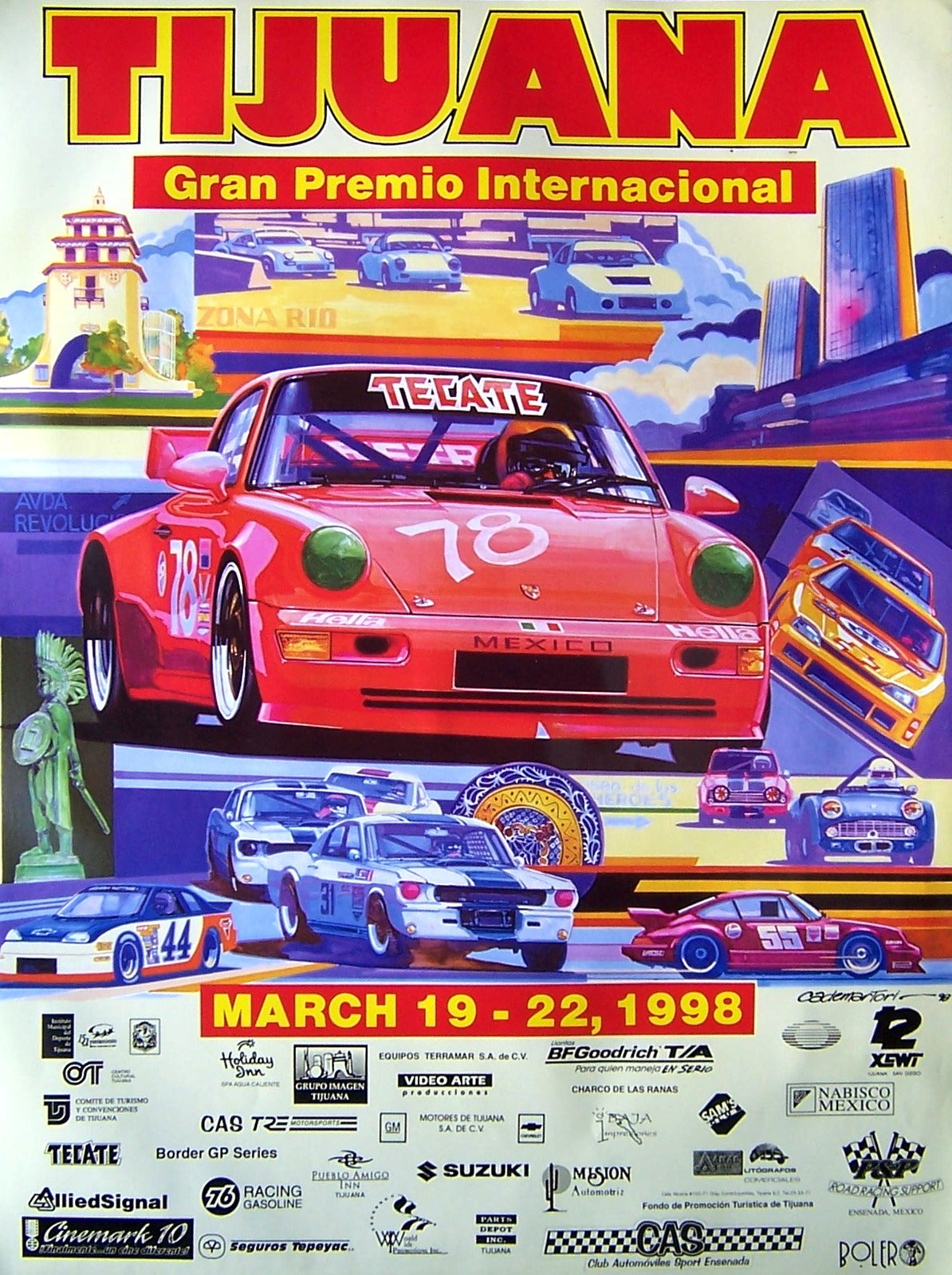 Mexico-Tijuana GP 1998 Poster – Hector Cademartori Motor Racing Art