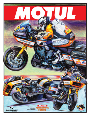 MOTUL. Harley-Davidson Saddlemen MotoAmerica Baggers. Poster.