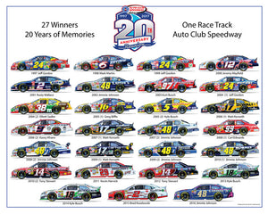 Auto Club Speedway 20th Anniversary Poster