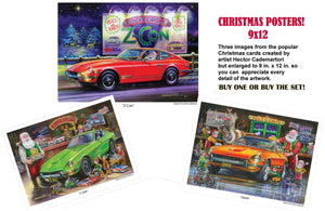 Datsun 240Z Christmas Posters Set #2- 3 9x12 Posters