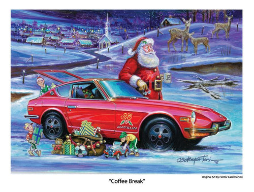 Datsun 240Z Christmas Poster- Coffee Break