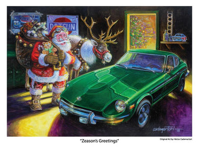 Datsun 240Z Christmas Poster - Zeason's Greetings