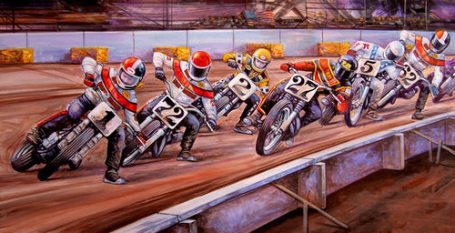 Flat Track-Flat Out - Original Painting