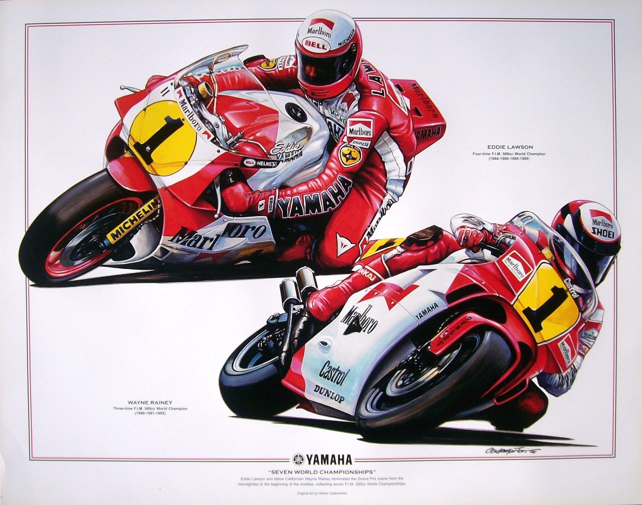 bell eddie lawson helmet Eddie Lawson and Wayne Rainey Poster