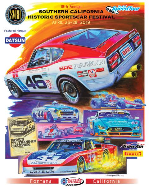 2019 SVRA Fontana Event Poster- Datsun 240Z – Hector Cademartori